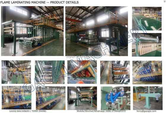 Máquina de fabricación de alfombras de espuma y tejidos no tejidos de 12000 W PLC personalizada Máquina de laminación de llama