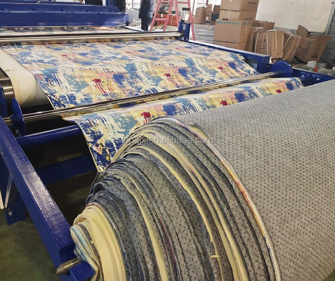 Línea de producción automática de alfombras laminadas con función de corte y grabado