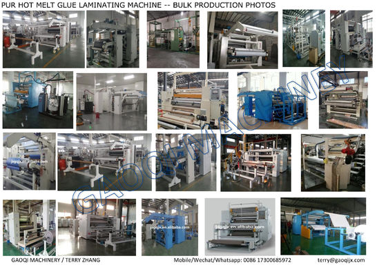 Máquina de laminación de pegamento de fusión en caliente PUR con accionamiento eléctrico para textiles y tejidos no tejidos