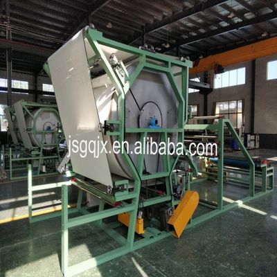 Máquina de adherencia de materiales textiles para la producción de tejidos textiles